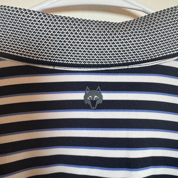 GREYSON Men's XXL Striped Performance Golf Polo Shirt Pink Logo Embroidered - Picture 5 of 6